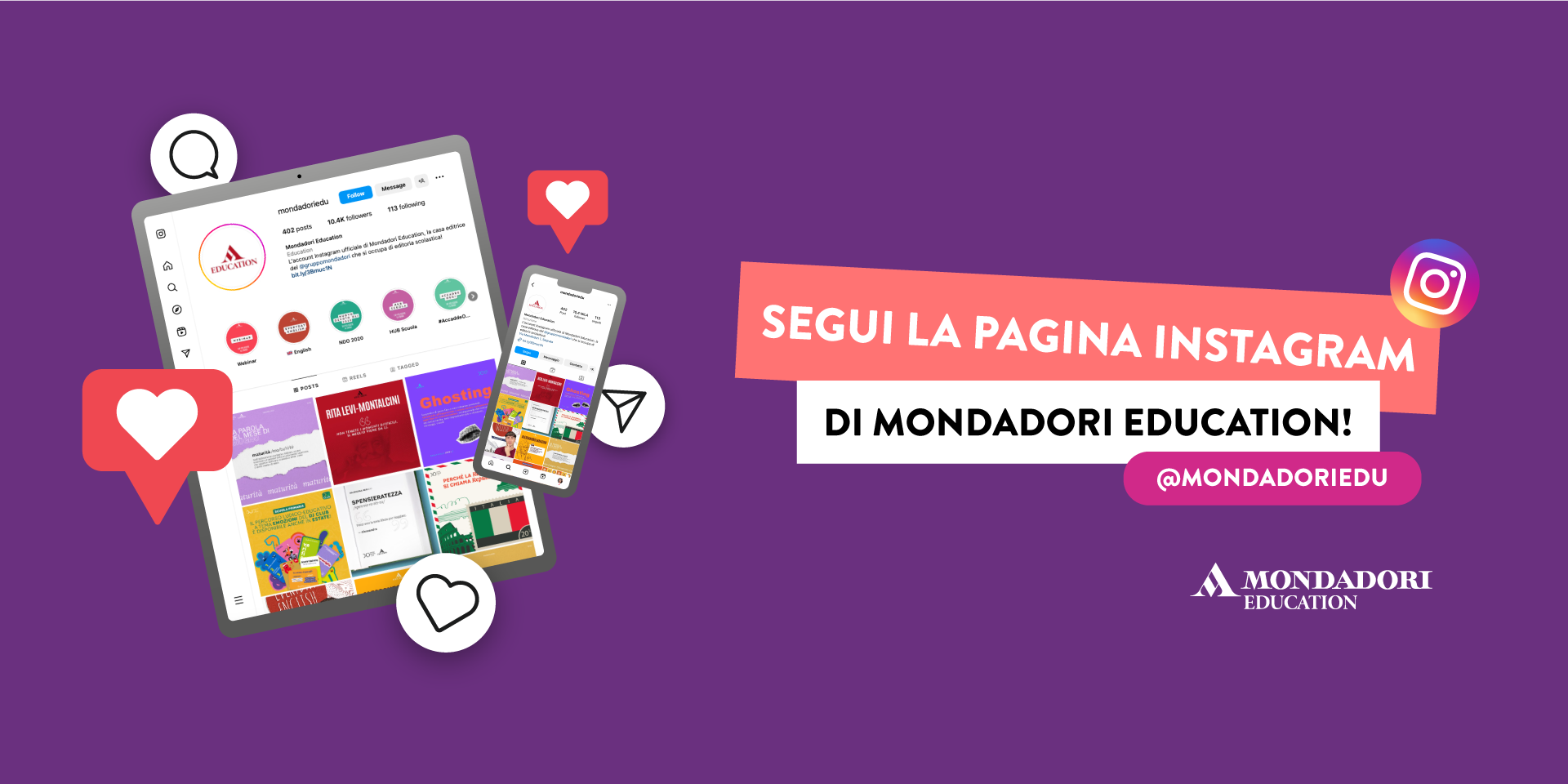 Mondadori Education è anche su Instagram!